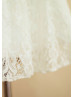 Ivory Lace Cap Sleeves Knee Length Flower Girl Dress
